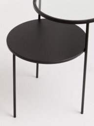 Orsina Layered Round Side Table, Metal And Glass Top Side Table, Black Side Table, Contemporary Settee Side Table - thumbnail 5