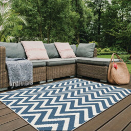 The Rugs Duo Weave Collection Outdoor Rugs In Zigzag Design - thumbnail 6