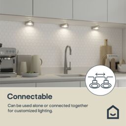 GoodHome Chardin White Silver Effect Mains-Powered Led Neutral White Under Cabinet Light Ip20 (L)120mm (W)118mm - thumbnail 6