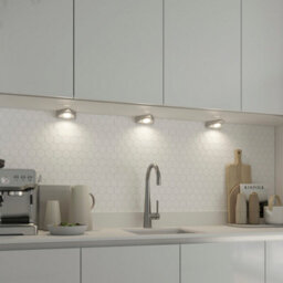 GoodHome Chardin White Silver Effect Mains-Powered Led Neutral White Under Cabinet Light Ip20 (L)120mm (W)118mm - thumbnail 1