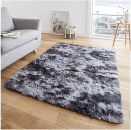 Gc Gaveno Cavailia Marble Haven Snuggle Rug 200X290 Cm Charcoal Luxury Plain Faux Fur Shaggy Decor Rug