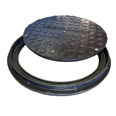 450mm Inspection Chamber Duallock Plastic Solid Top Round Circular Manhole Cover & Frame 540mm Diameter Driveway Tested To 35Kn (3 - image 1