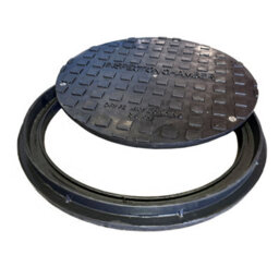 450mm Inspection Chamber Duallock Plastic Solid Top Round Circular Manhole Cover & Frame 540mm Diameter Driveway Tested To 35Kn (3