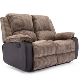 More4Homes Postana Manual High Back Jumbo Cord Fabric Recliner 2 Seater Sofa (Brown) - thumbnail 2