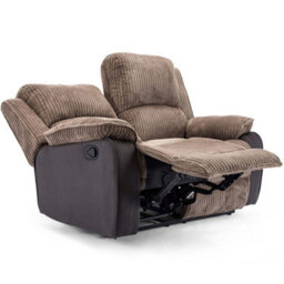 More4Homes Postana Manual High Back Jumbo Cord Fabric Recliner 2 Seater Sofa (Brown) - thumbnail 5