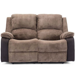 More4Homes Postana Manual High Back Jumbo Cord Fabric Recliner 2 Seater Sofa (Brown) - thumbnail 3