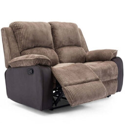 More4Homes Postana Manual High Back Jumbo Cord Fabric Recliner 2 Seater Sofa (Brown) - thumbnail 4