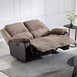 More4Homes Postana Manual High Back Jumbo Cord Fabric Recliner 2 Seater Sofa (Brown) - thumbnail 8