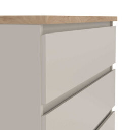 Wyld Haus Budapest 5-Drawer Chest Cream Cashmere Finish With Natural Oak-Effect Top - thumbnail 5