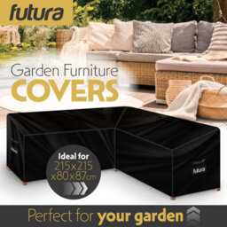 Futura 420D V Shaped 215X215X80Cm Waterproof Garden Furniture Cover, Outdoor Patio Weatherproof Rattan Sofa Shield - thumbnail 3