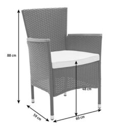 Heze Furniture Kordoba Rattan Garden Furniture Set With Dining Table And 8 Chairs In Black & Oak - thumbnail 9