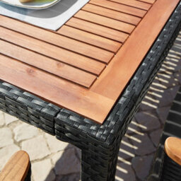 Heze Furniture Kordoba Rattan Garden Furniture Set With Dining Table And 8 Chairs In Black & Oak - thumbnail 6