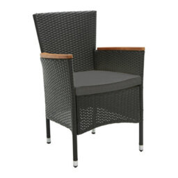 Heze Furniture Kordoba Rattan Garden Furniture Set With Dining Table And 8 Chairs In Black & Oak - thumbnail 5