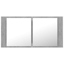 Walplus Led Bathroom Mirror Cabinet Concrete Grey 90X12X45 Cm Acrylic - thumbnail 9