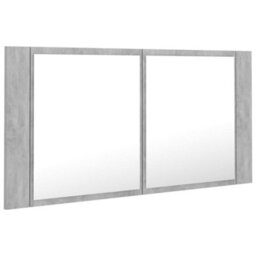 Walplus Led Bathroom Mirror Cabinet Concrete Grey 90X12X45 Cm Acrylic - thumbnail 8