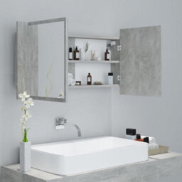 Walplus Led Bathroom Mirror Cabinet Concrete Grey 90X12X45 Cm Acrylic - thumbnail 6
