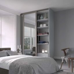 Spacepro Mirrored Pebble Framed Sliding Wardrobe Door (H)2220mm (W)762mm - thumbnail 3
