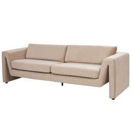 Beliani Sofa 3 Seater Maunu Velvet Sand Beige - thumbnail 4