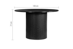 Black Round Fluted Dining Table Axel Birlea - thumbnail 9