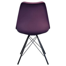 Fusion Living Soho Aubergine Plastic Dining Chair With Black Metal Legs - thumbnail 4