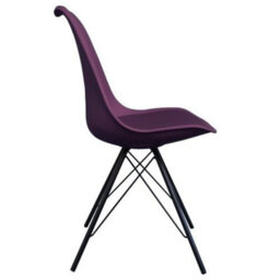 Fusion Living Soho Aubergine Plastic Dining Chair With Black Metal Legs - thumbnail 6