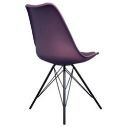 Fusion Living Soho Aubergine Plastic Dining Chair With Black Metal Legs - thumbnail 5