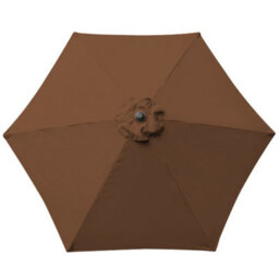 Sundaze 2.5M Coffee Round Garden Parasol Unbrella Outdoor Crank Tilt Patio With Base - thumbnail 7