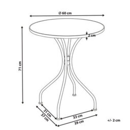 Beliani Bistro Table Siponto 60 Cm 60 Cm Metal White/ Blue - thumbnail 3