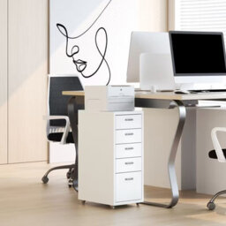 Flexispot Five Drawers Movable  Under-Desk File Cabinet White - thumbnail 7