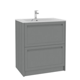 Royal Bathrooms Elmore 700mm Traditional Floor Standing 2 Drawer Bathroom Vanity Unit With Sintered Stone Basin Sink - Pebble Grey - thumbnail 6