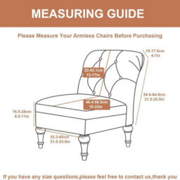 Printed Armless Accent Chair Cover, Stretchable, Removable, Washable, For Living Room Or Bedroom - thumbnail 2