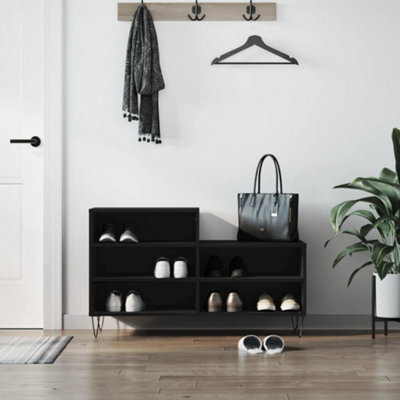 Walplus Shoe Cabinet Black 102X36X60 Cm Engineered Wood - image 1
