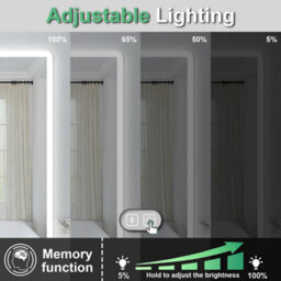 Probaty Bathrooms 1600X800mm Bathroom 3 Colors Dimmable Led Mirror With Bluetooth And Memory Function,anti-Fog Wall Mounted Vanity Backlit Mirror - thumbnail 4
