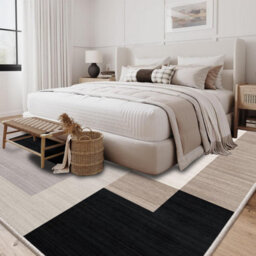 Ameha Rugs Living Room Large 160X230 Cm - Area Rugs For Bedroom Non Slip -Modern Carpet Non Shedding Geometric Style(Milo Neutral) - thumbnail 7