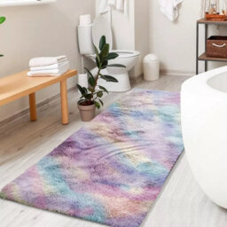 Ameha Shaggy Rug Super Soft Thick Pile For Modern Bedroom Living Room Carpet- Fluffy Faux Fur Rugs,(Rainbow, 80X150 Cm) - thumbnail 5
