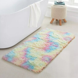 Ameha Shaggy Rug Super Soft Thick Pile For Modern Bedroom Living Room Carpet- Fluffy Faux Fur Rugs,(Rainbow, 80X150 Cm) - thumbnail 2
