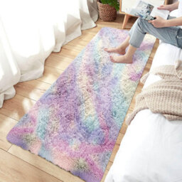 Ameha Shaggy Rug Super Soft Thick Pile For Modern Bedroom Living Room Carpet- Fluffy Faux Fur Rugs,(Rainbow, 80X150 Cm) - thumbnail 6