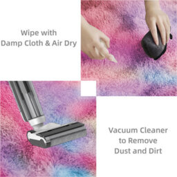 Ameha Shaggy Rug Super Soft Thick Pile For Modern Bedroom Living Room Carpet- Fluffy Faux Fur Rugs,(Rainbow, 80X150 Cm) - thumbnail 7