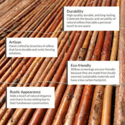 Woven Wood Premium Willow Fencing Screening Rolls 3.0M X 2.0M - thumbnail 3