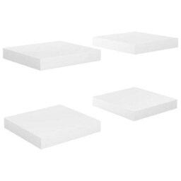 Berkfield Floating Wall Shelves 4 Pcs High Gloss White 23X23.5X3.8 Cm Mdf - thumbnail 2