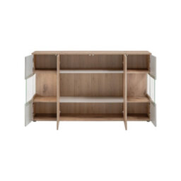 Arte Catalina Display Sideboard Cabinet 160Cm Oak Vicking & Cashmere - Stylish Organiser With Push-Open Doors - thumbnail 2