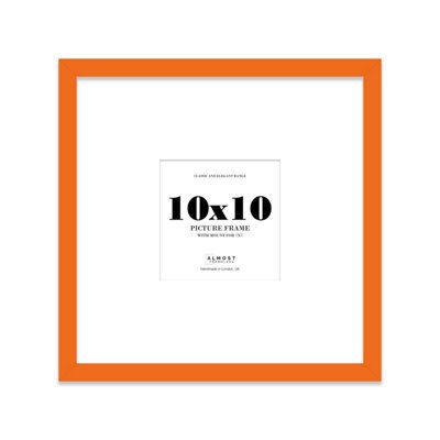 "10X10"" Orange Picture Frame - 10X10"" Square Frame With 7X7"" Mount For 10X10""/7X7"" Pictures Art Deco Style Gallery Wall, 1 Pack" - image 1