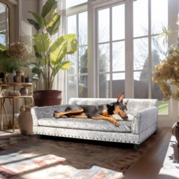 Bingopaw Xl Velvet Tufted Dog Sofa Bed Pet Elevated Bed For Curler Stretcher Leaner Dogs,120X74X40Cm - thumbnail 7