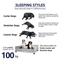 Bingopaw Xl Velvet Tufted Dog Sofa Bed Pet Elevated Bed For Curler Stretcher Leaner Dogs,120X74X40Cm - thumbnail 6