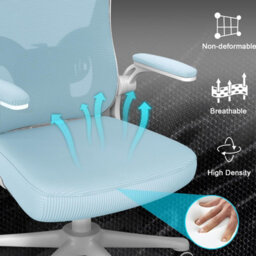 Onemill Office Desk Chair With Flip-Up Armrest, Adjustable Headrest And Lumbar Support Or Home And Office-Blue - thumbnail 7