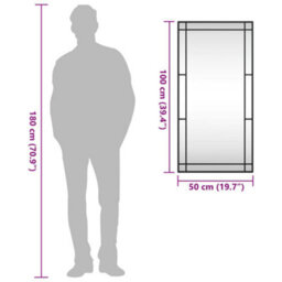 Walplus Wall Mirror Black 50X100 Cm Rectangle Iron - thumbnail 9