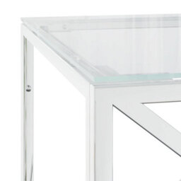 Berkfield Coffee Table 110X45X45 Cm Stainless Steel And Glass - thumbnail 5
