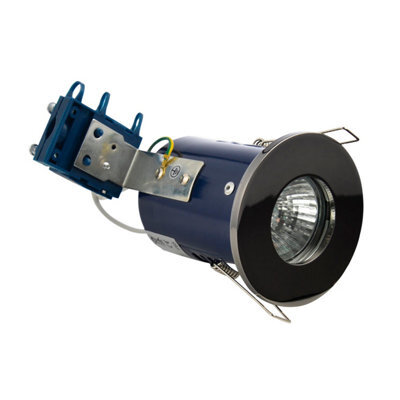 Plum&clay Iris Black Recessed Gu10 Downlight Ceiling Spotlight Fire Rated Fitting Ip65
