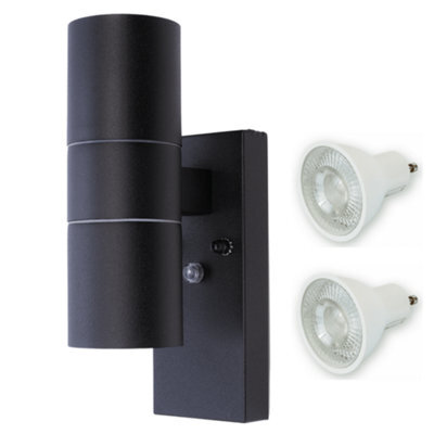 Hispec Coral Up And Down Lighting With Photocell - Black: 1X Light & 2X Gu10 - image 1