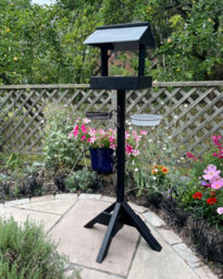 Ruddings Wood Black Bird Table Garden Wooden Bird Feeding Station Feeder Stand Water Bath Seed Tray - thumbnail 4